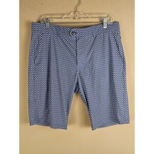 Greyson Mens Blue Wolf Print Golf Shorts 34